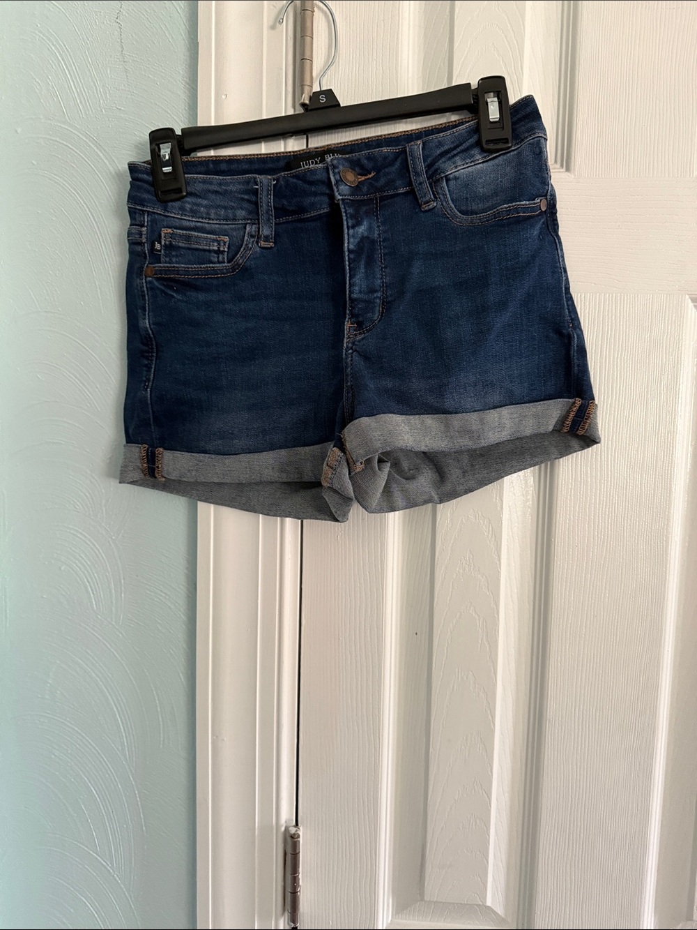 Judy Blue Dark Wash Rolled Hem Denim Shorts